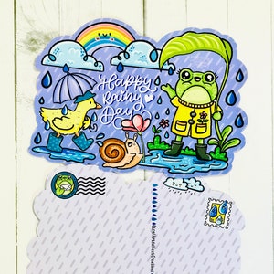 postale en forme de jour de pluie | Carte postale découpée