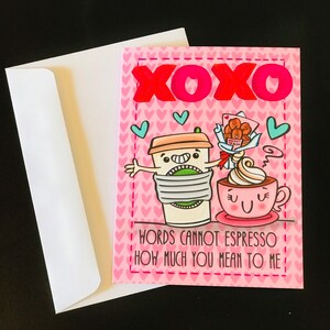 Espresso votre love | Carte de note pliée avec l’enveloppe