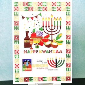 Kwanzaa 2022 Maximale ansichtkaart | Digitaal gekleurd poststempel