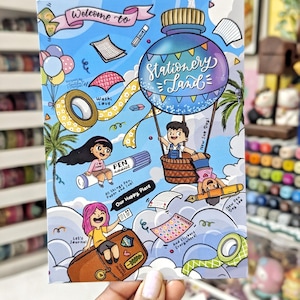 Saudações da Stationery Land Cartão Postal | Cartão Postal 5" X 7"