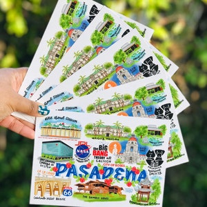Pasadena California Landmarks Postcard Set (Ensemble de 5)