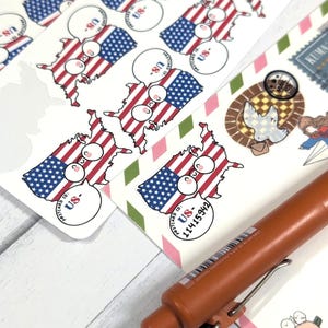 Post crossing ID Labels Sticker Sheet | United States of America