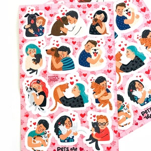 Pets are the Best! Sticker sheet | Pet Appreciation Day | Pet hugs