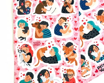 Pets are the Best! Sticker sheet | Pet Appreciation Day | Pet hugs