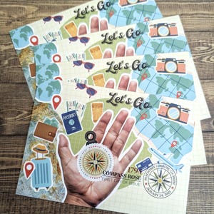 Global Compass 2025-maxikaart | Gekleurd picturaal poststempel