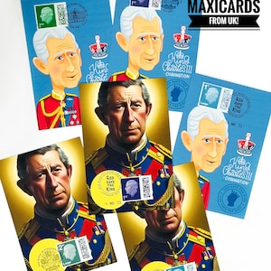 King Charles III Krönung 2023 Maximale Karten aus Großbritannien | S/W Stempel