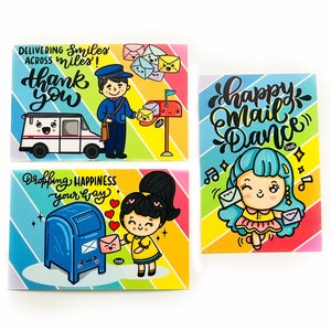Kawaii Snail Mail Set of 3 Postcards
