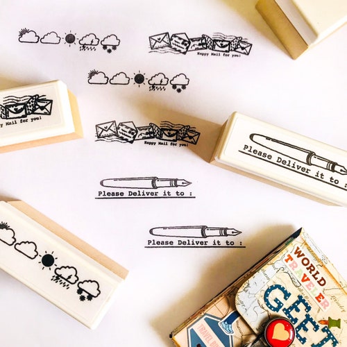 Delivered by Snail Mail Stamp Etsy