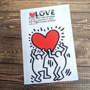 Liebe 2025 Maxi Karte | Schwarz-weißer Bildstempel