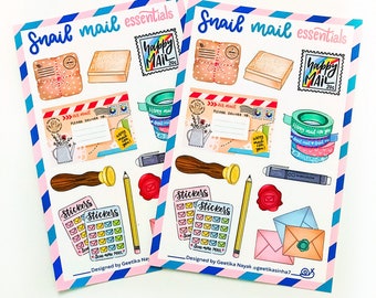 Feuille d’autocollant Snail Mail Essentials
