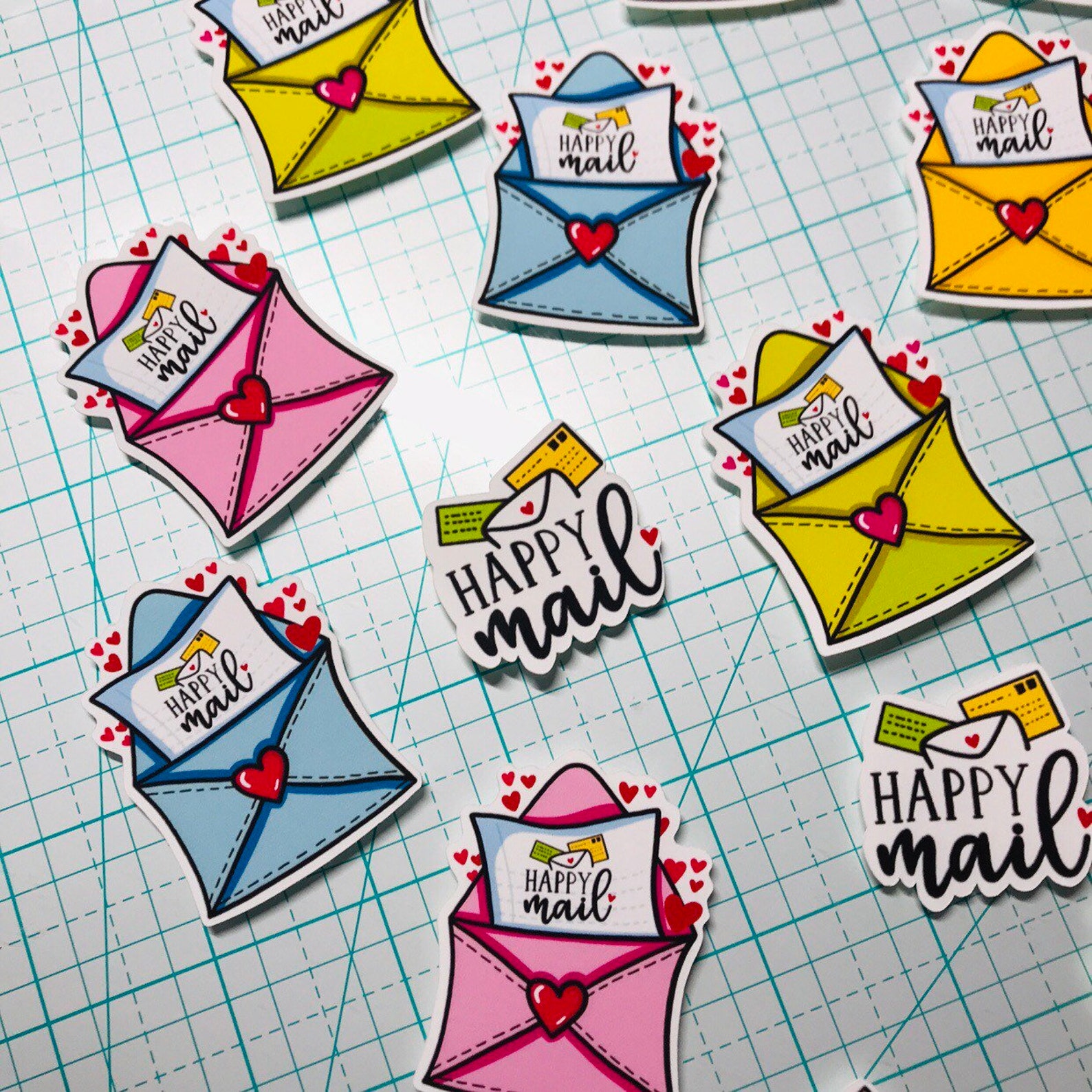 Colorful Envelope Stickers Etsy
