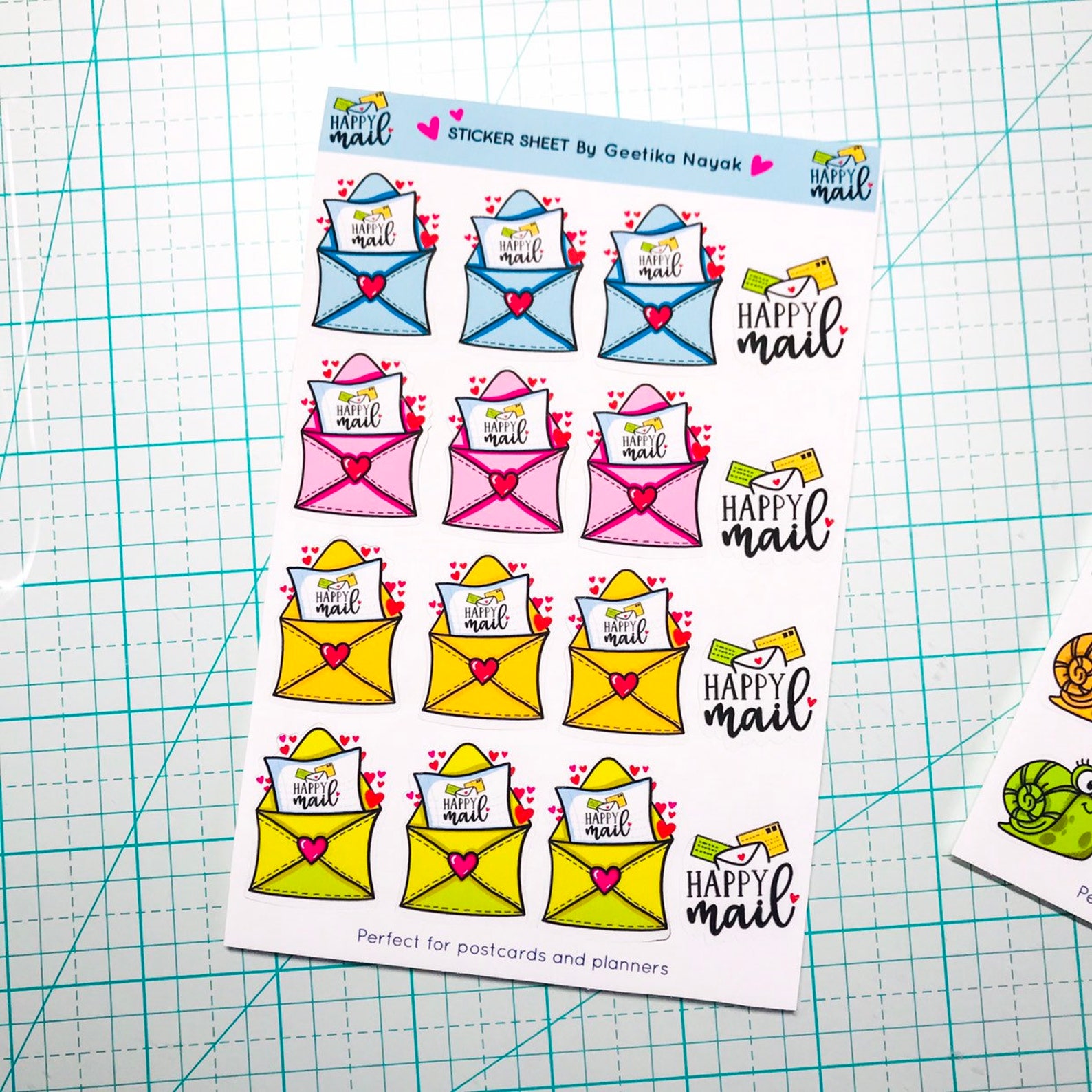Colorful Envelope Stickers Etsy
