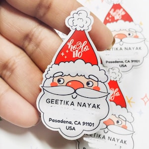 Santa Face Address Labels  | Christmas Address Labels