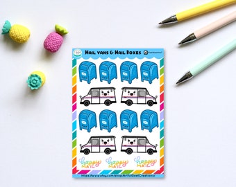 Happy Snail Mail Glossy Sticker Sheets / A5 Hojas de pegatinas