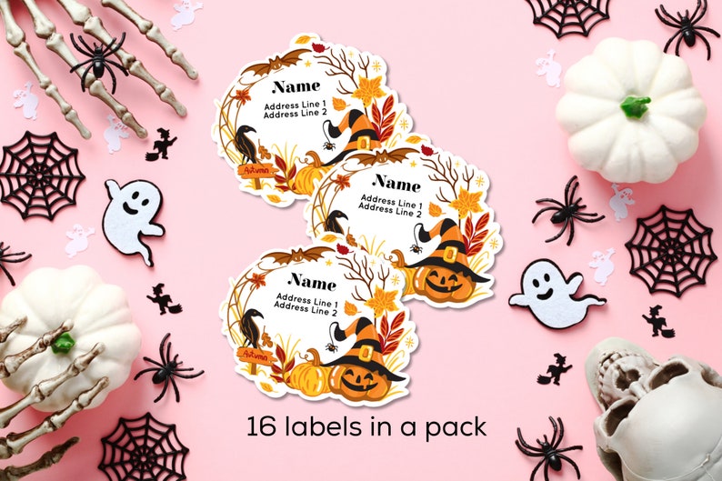 Fun October Labels Hello October Address Label Pack - Etsy