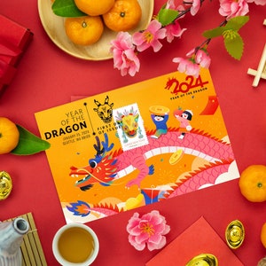 Jahr des Drachen 2024 Maxikarte