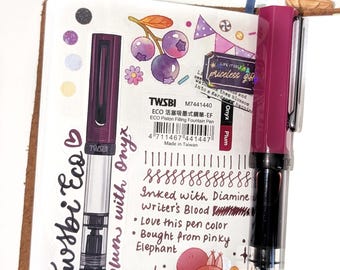 Fountain Pen Sticker (Plum Pen)