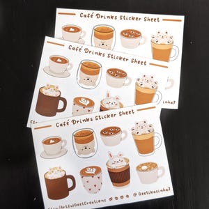 Café Drinks Mini Sticker Sticker