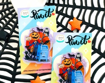 Pumpkin Postman Pin | Acrylic Pin | Lapel Pin