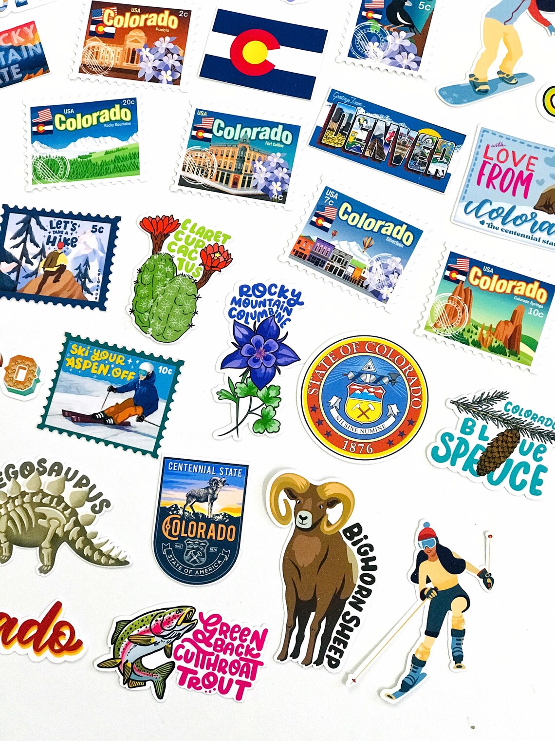 COLORADO State Sticker Pack - Etsy