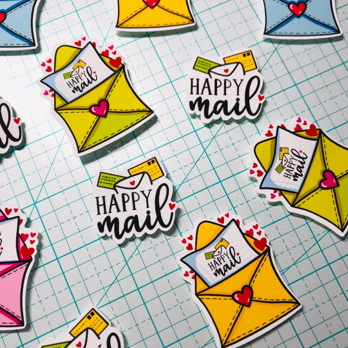 Colorful Envelope Stickers Etsy