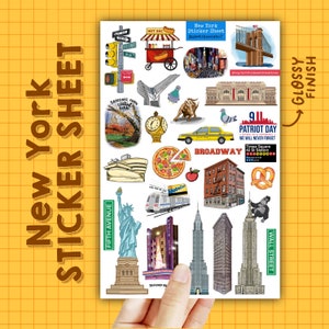 Feuille d'autocollants New York | Finition brillante ou mate