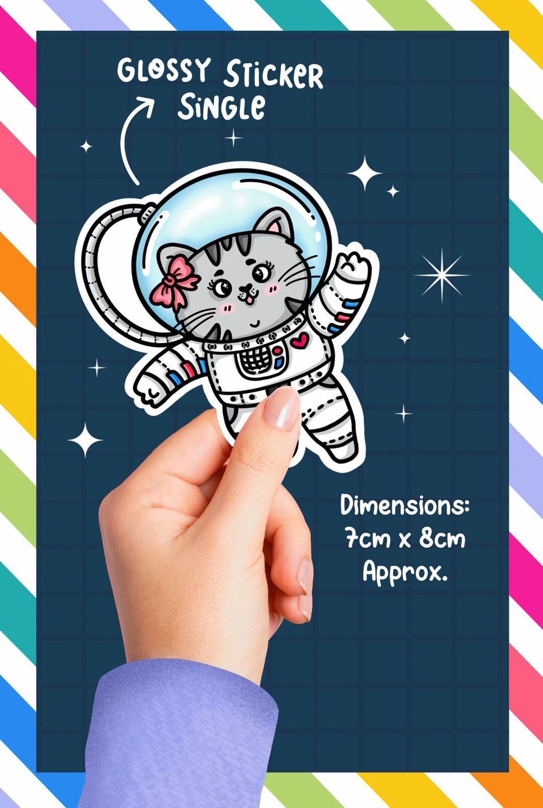 Luna the Astronaut GLOSSY Sticker Single - Etsy