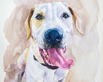 Custom dog portrait watercolor, pet portrait painting, Pet memorial, watercolor cat portrait,animal watercolor painting, gift idea