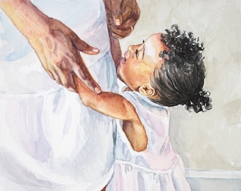 Custom baby portrait watercolor, custom kid illustration, custom family portrait, children watercolor portrait, girl portrait, boy portrait
