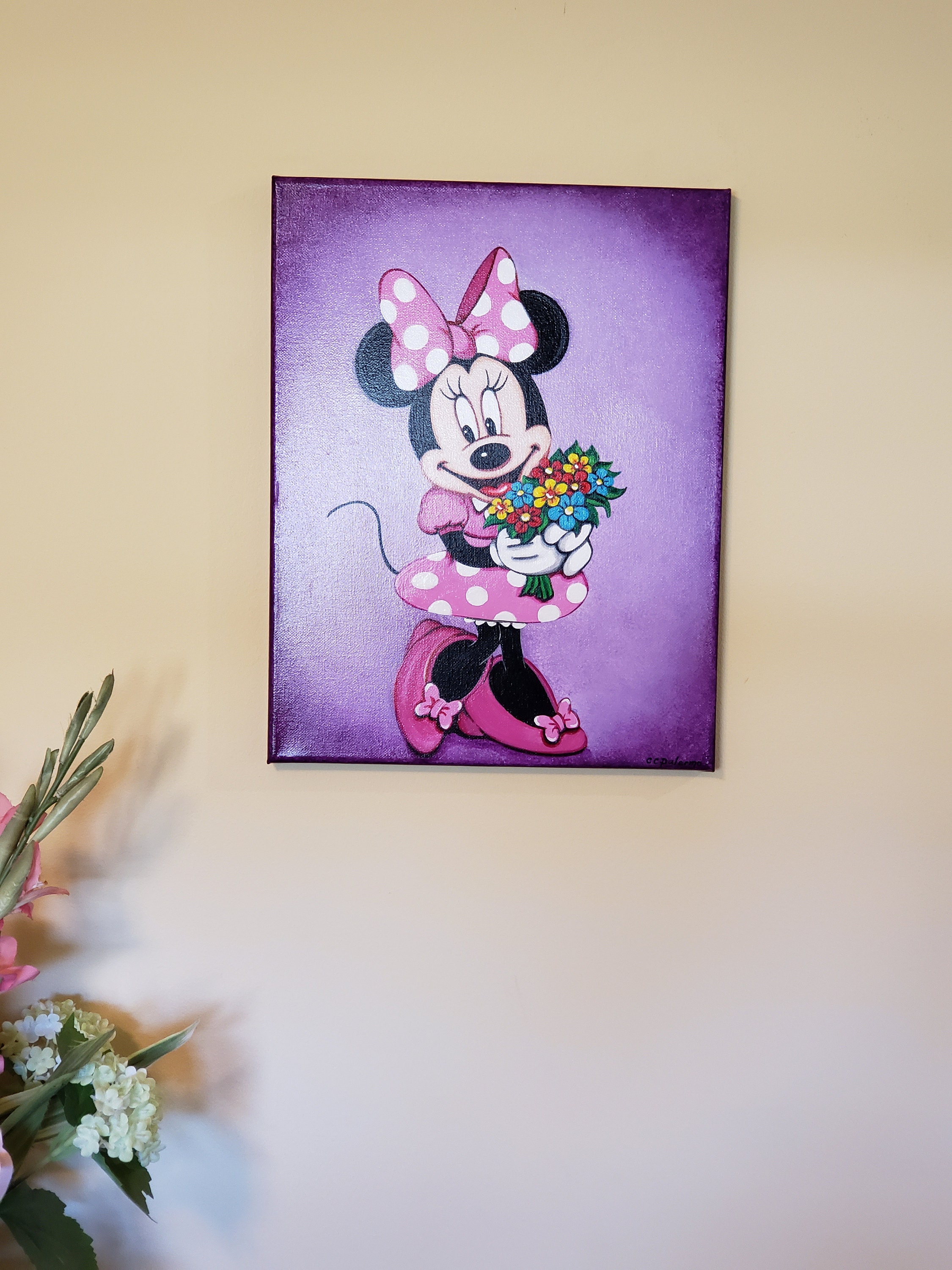 Original Minnie Mouse Acrylic Painting 12 X 16 Etsy
