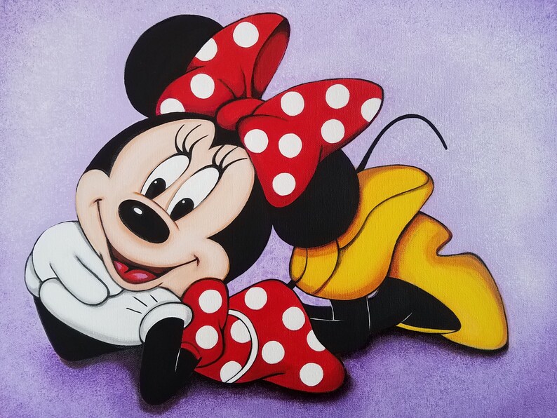 Minnie Mouse Acrylic Painting Canvas Wall Art Decor Kids / Etsy