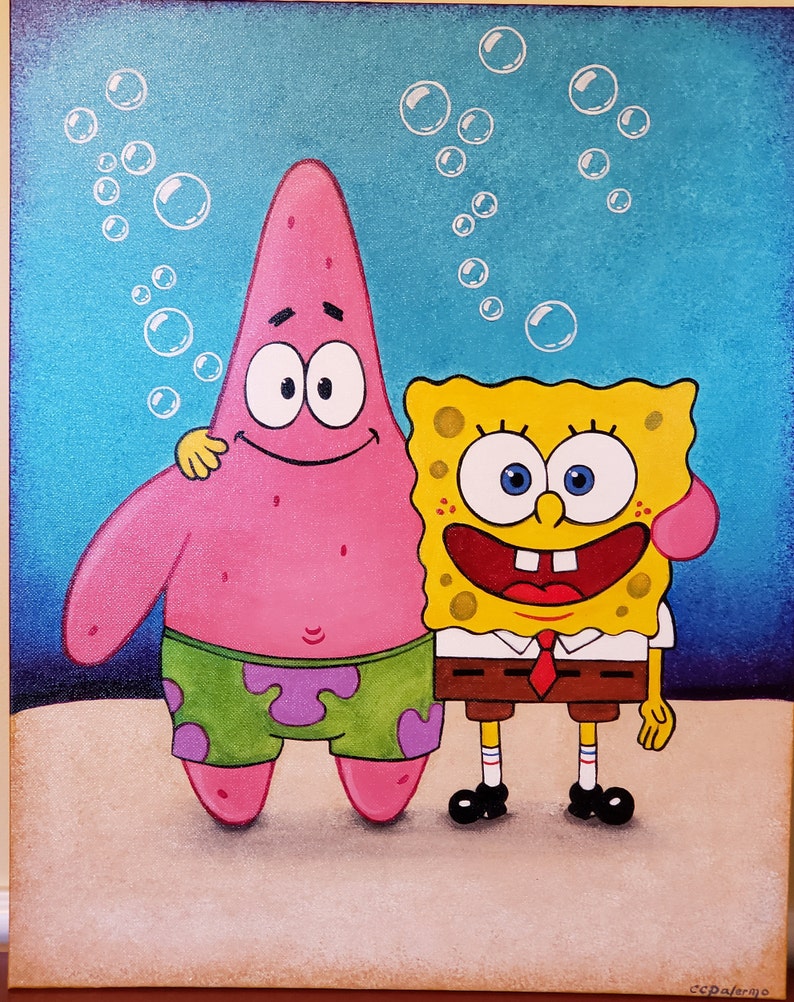 Original Hand-painted SpongeBob and Patrick - Etsy Nederland