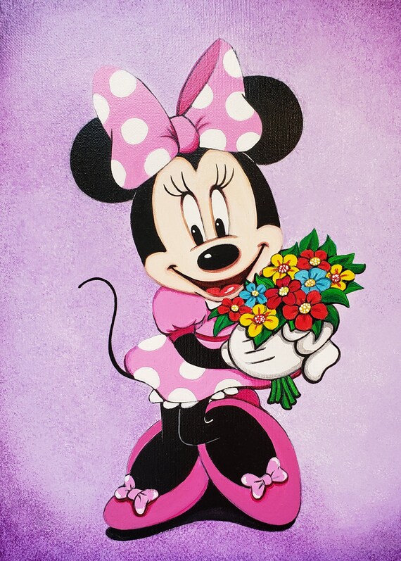 Original Minnie Mouse Acrylic Painting 12 X 16 Etsy