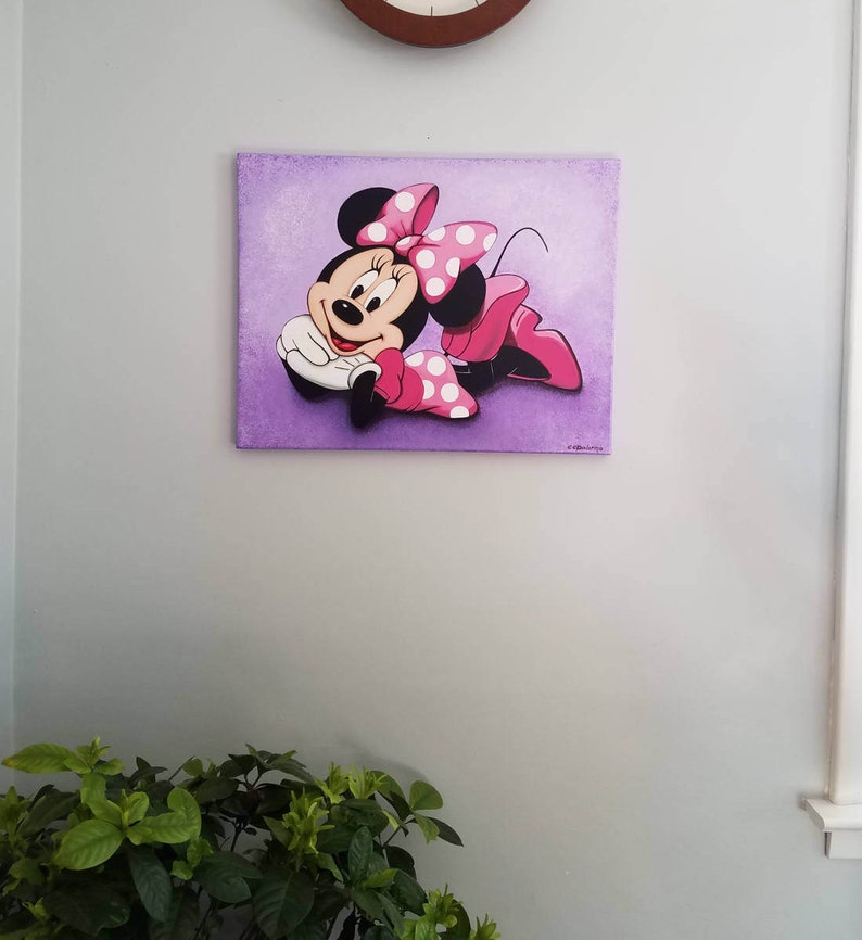 Minnie Mouse Acrylic Painting Canvas Wall Art Decor Kids / Etsy