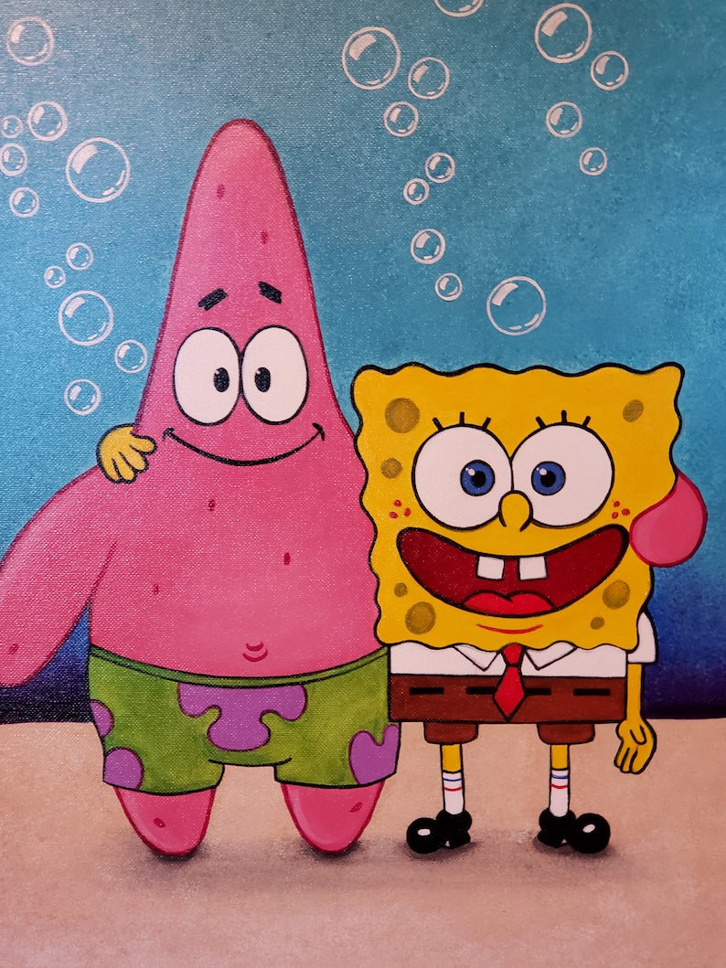 Original hand-painted Spongebob and Patrick | Etsy