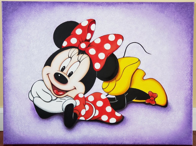 Minnie Mouse Acrylic Painting Canvas Wall Art Decor Kids / Etsy