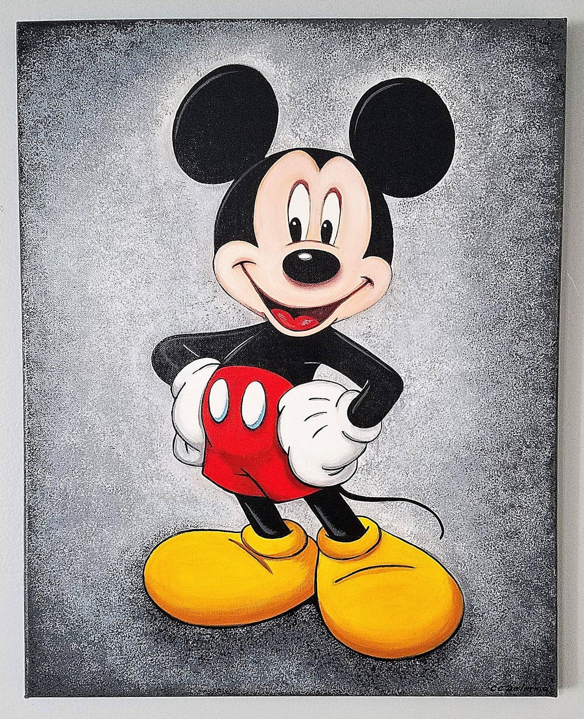 Mickey Mouse Acrylic Painting Hand-painted Canvas Art Decor | Etsy