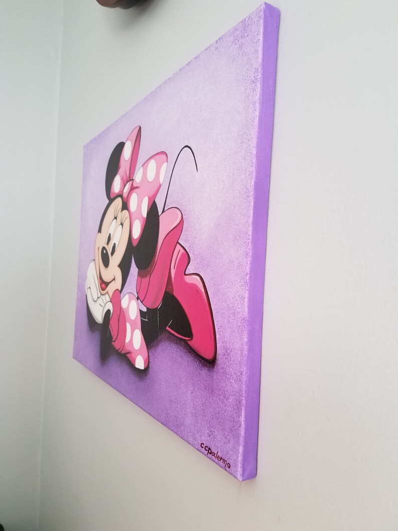 Minnie Mouse Acrylic Painting Canvas Wall Art Decor Kids / Etsy
