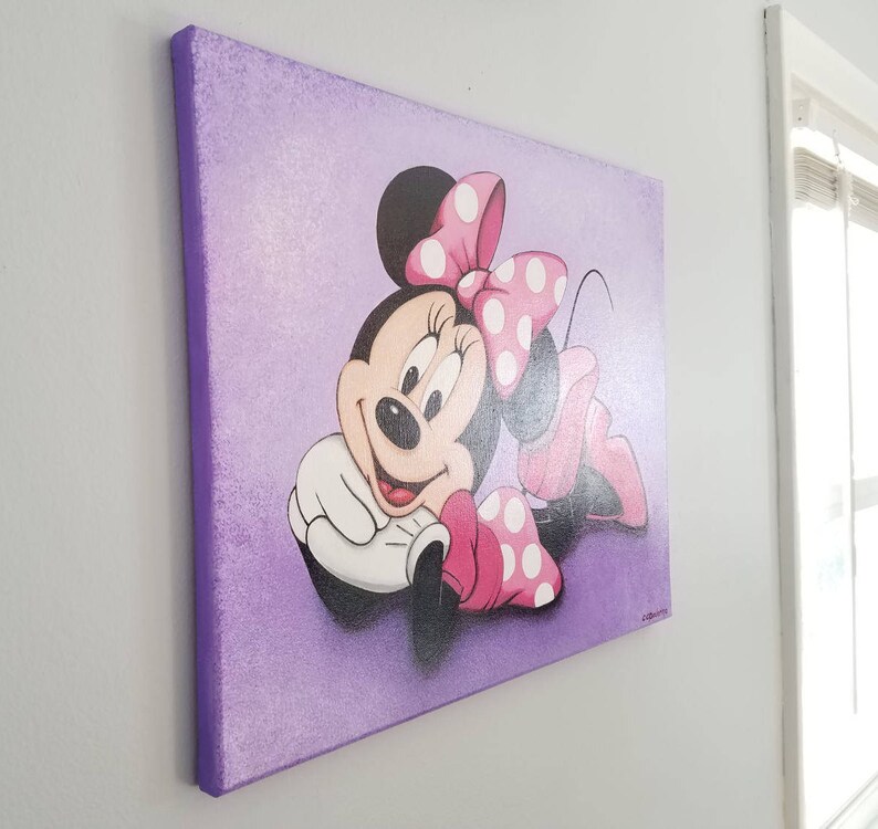 Minnie Mouse Acrylic Painting Canvas Wall Art Decor Kids / Etsy