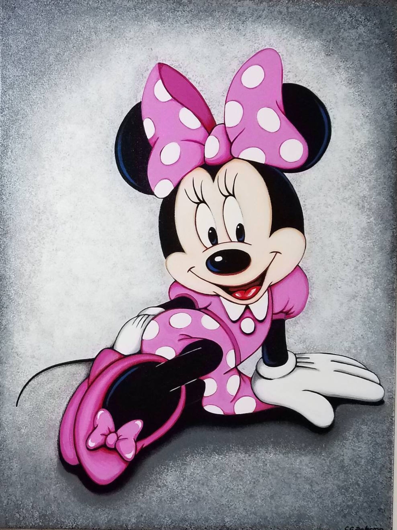 Minnie Mouse Acrylic Painting stretched canvas Art Decor Etsy