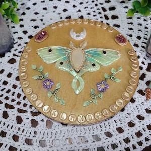 Hand sculpted Pendulum Board, Luna Moth Pendulum Board