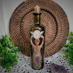 Crystal Moon Bottle, Apothecary Bottle, Potion Bottle