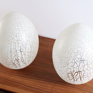 Mid Century Modern Pair Unique Venini Murano Glass Egg Table Lamp