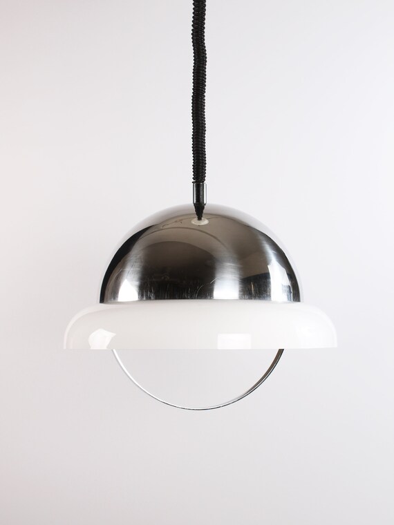 Mid Century Modern Italian Reggiani Chrome Perspex Pull Down