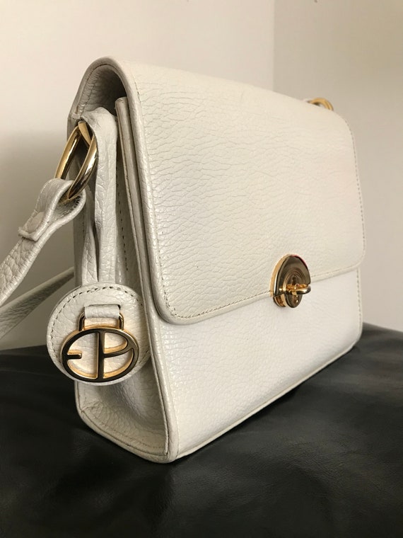 Vintage Evan Picone White Gold Faux Leather Adjust