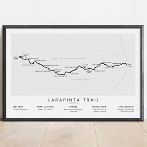 Impresión del sendero Larapinta / Mapa de rutas de senderismo de Australia / Póster de trekking de Alice Springs al monte Sonder / Regalo de senderismo / Regalo para actividades al aire libre