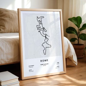 Laufen Rom personalisierte Marathon Karte | Rom-Marathon Poster | Italienischer Marathon-Druck | Personalisierter Run | Geschenke für Läufer