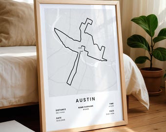 Austin Personalized Marathon Print | Texas Marathon Gift | Custom Runner Wall Decor