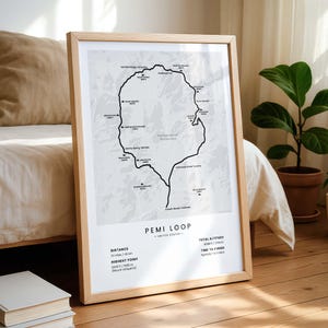 Pemi Loop Print | Pemigewasset Loop Hike Poster | White Mountains Hiking Trail Map | New Hampshire United States Trekking Wall Art
