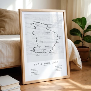 Pôster da Trilha Eagle Rock Loop | Mapa da Trilha Eagle Rock, Arkansas | Pôster da Trilha Ouachita | Arte de Parede para Caminhadas nos Estados Unidos | Presente para Amantes da Natureza